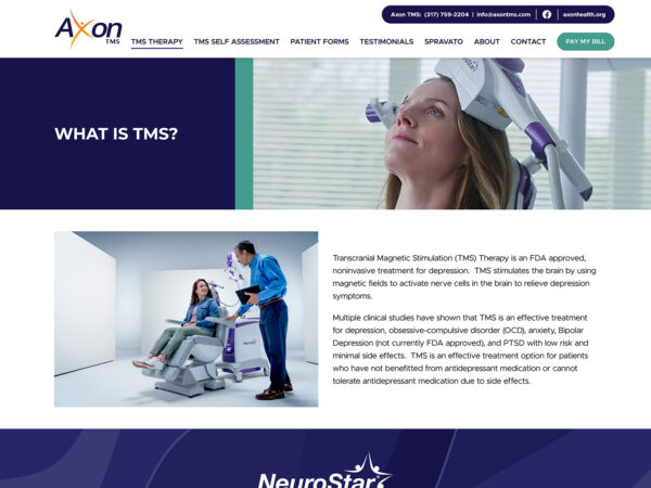 Axon TMS desktop interior page