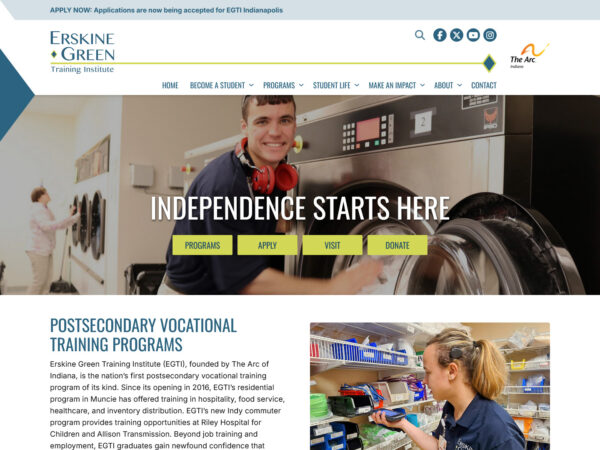 Erskine Green desktop home page