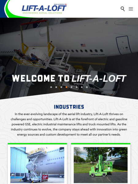 Lift-a-Loft tablet home page